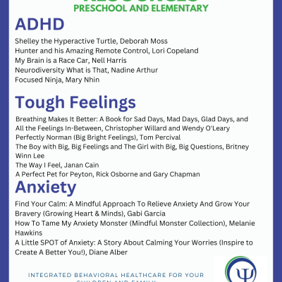 Mental Health Reading Resources - Preschool and Elementary