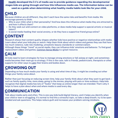 The Five C's of Media Use
